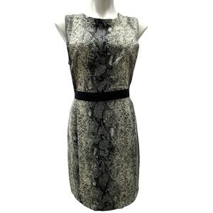 WGB Walter G Baker Women’s Snakeskin Print Sheath Dress M Gray Black